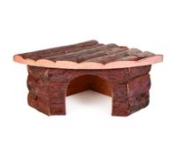 TRIXIE Maison d'angle Jesper pour grands hamsters et degus, 32 × 13 × 21/21 cm, 62042, bois d'écorce