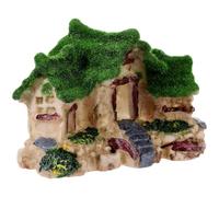 Maison D'aquarium en Résine Cachette Réaliste pour Poissons et Crevettes | Décor Paysager Vert, Usage Aquarium et Aménagement, Détails Réalistes, Ornement Discret pour Bac