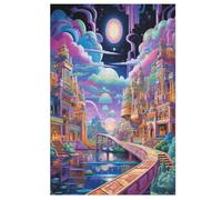 Maison de Bonbons de rêve Puzzles en Bois Adultes Et Adolescents 1000 Pieces Enfants Puzzle Décoration Mur Moderne Art Jouets Cadeau Intéressants （78×53cm）