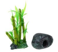 Maison de Cachette en Pierre pour Aquarium, Résine Réaliste à Trois | Réduit le Stress, Tunnels Dissimulés, pour Petits Bacs, Crevettes, Poissons et Escargots