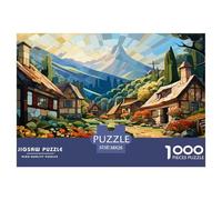 Maison de Campagne en Montagne Papier Puzzle Jeu De Société Adulte Pièces Parfaitement Assorties 1000 Pièces Chalet Alpin Casse-tête Qualité Premium pour Adultes 38x26cm/1000pcs