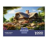 Maison de Campagne en Montagne Puzzles Jeu De Société Adulte Activités Familiales Stimulantes 1000 Pieces Chalet Alpin Puzzles Classiques Qualité Premium pour Adultes 70x50cm/1000pcs