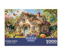 Maison de Campagne Enchanted Garden Puzzle en Bois Imperméable DIY Puzzles De 1000 Pièces pour Adultes Cadeaux Impossible Jeux De Stimulants