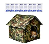 Maison de chat conditionnée à l'air | Foldable Oxford Cloth Cooling Pet House with Ice Pack Insulated Bed for Cat Dogs S M L | Intérieur Outdoor Summer Cooling Shelter | Heat Resistant Pet Tent