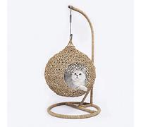 Maison de Chat de Tissage de rotin, Hiver Chaud wat Villa Quatre Saisons universelles de Chats de Chat Panier de Suspension-Rattan, b, Taille Unique