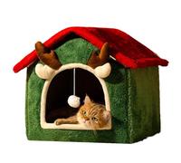 Maison de Chat d'hiver | Détachable pour Temps Froid,Abri Au Thème De Noël | pour Races Petites Et Moyennes Salon Chambre Balcon pour Jouer Faire La Sieste Et Se Reposer
