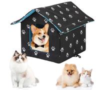 Maison De Chat d'hiver en Plein Air,40 * 38 * 35 CM bri d'hiver Chaud pour Chats Chiens,Maison pour Chat,AMaison De Chat Extérieure Intempéries pour l'hiver pour Chiens,Lapins,Chats(Carré)