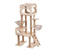 Maison de Chat d'intérieur Cadre d'escalade for Chat Arbre à intégré Capsule Double Espace litière for Tigre Villa for Plusieurs étages(A)