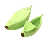 Maison de chat en forme de banane confortable et drôle, tapis mignon et durable pour chats et chiens, nid de chat multicolore (vert, taille S, 55 x 20 x 15 cm)