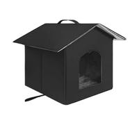 Maison De Chat En Plein Air - 48x33x40cm Nid Spacieux, Tabouret D'Oxford, Taire Chaude, Structure Du Refuge Pour Animaux De Compagnie Avec Couverture Résistante Aux Intempéries | Habitat Pliable Porta