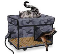 Maison de Chat Extérieure Chauffée, Maison de Chat Chauffée avec Coussinet Auto-réchauffeur, Tente Imperméable, Maison de Chat Extérieure Chauffée Excessive Et Imperméable pour l'hiver M