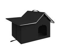 Maison de Chat extérieure isolée - Grand chenil de Chat imperméable avec Base surélevée | Shelter DE Cat CHAURÉ Haine | Cave de Chaton pour Animaux de Compagnie Chauds lavables Pliables pour ba