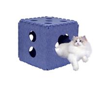 Maison de Chat, Grotte de Chat | Nid épissé Doux pour lit de Chat | Cachette pour Chat, Cube d'intérieur pour Chat, Planche à gratter Lavable pour Chiot et Chaton de Moins de 11 à 22 Livres