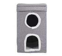 Maison de Chat, Lit de Chat Intérieur avec Grande capacité Pliable Simple 2 étages Simples pour Assiette à Gratter (Gray)