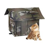 Maison de Chat Sauvage | Katzenhaus pour la Zone extérieure, résistant aux intempéries, résistant aux Rayures, Chaude, à moitié à moitié fermée de Chat sous Un Style minable, Maison de Chat isolée