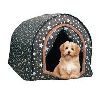 Maison de Chien extérieur 2 en 1 Grande Maison pour Chiens isolée avec Une Tente de Chien Amovible de Tapis Chaude Lavable Non Glissant Chien Cave Chien étoilé Ciel Kennel intérieur pour l'hiver