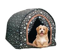 Maison de chien extérieur 2 en 1 grande maison pour chiens isolée avec une tente de chien amovible de tapis chaude lavable non glissant chien cave chien étoilé ciel kennel intérieur pour l'hiver