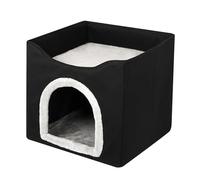 Maison de chiens intérieure | Cave de lit de chat chaud | Chien pliable Sleinat House Home Decorative Kennel Pet Double couche Accessoire Chat Sleeping House Pratique pour transporter des utilisations