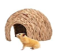 Maison De Cochon d'Inde Naturelle - Abri De Lapin Tissé À Base D' Séchée Artisanale avec Un Espace Fermé | Hideaway pour Animaux De Compagnie Sûrs pour Chinchilla, Hamster, Zone De Confort, Jeu I