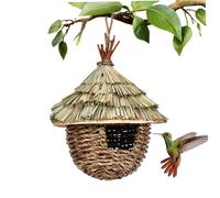 Maison de Colibri pour l'extérieur de 6, 7x8, 7, 7 Pouces Paille tissée nid nid Suspendu Oiseau Suspendu pour Les décorations Jardin Cadeau d'amant d'oiseaux