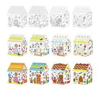 Maison De Coloriage De Noël - Artisanat De Noël Et Activités De Fête, Artisanat De Maison De Coloriage Festif | Maisons En Carton Colorées Pour Adolescents, Adultes, Parents, Écoles Maternelles, Garde