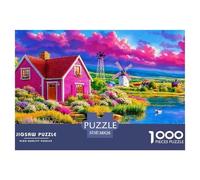 Maison de Conte de fées Pastorale Puzzle 1000 pièces Monde Fantastique - Puzzle Mural Élégant, Challenge Cérébral, Pièces Épaisses, Relaxation Et Décoration, 38x26cm/1000pcs