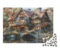 Maison de Conte de fées Puzzles 1000 Pièces Papier recyclé pour Adultes Puzzle pour Adultes Jeu Stimulant Excellente idée Cadeau pour Relaxation pour Hommes et Femmes 52x38cm/1000pcs
