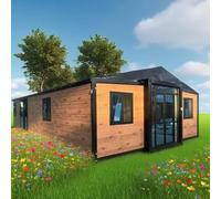 Maison de conteneur durable à vendre, maison préfabriquée avec construction résistante aux intempéries, idéale comme petite maison pour les adultes, adaptée pour la vie hors réseau et l'hébergement