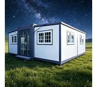 Maison de conteneur extensible avec des pièces flexibles pour une vie | Petite maison avec espaces de couchage et de salon pratiques, idéale pour les suites d'invités, les studios d'arrière-cour