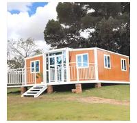 Maison de conteneur extensible de 12,2 m, petite villa mobile préfabriquée 2 chambres pour hôtels, bureaux, magasins, maison temporaire, maison de glamping, cabane de jardin