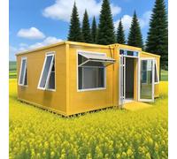 Maison de conteneur extensible de 9,1 m/12 m, préfabriquée pour l'extérieur, pliable, petite maison de bureau, structure en acier, cabane de camping, facile à installer pour jardin, urgence, abri