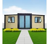 Maison de conteneur extensible préfabriquée entièrement meublée pliable personnalisée 20ft 40ft 2/3 chambre avec salle de bain, kitchenette hôtel, villa, appartement, hôpital de bureau, école, centre