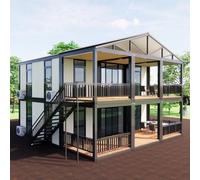 Maison de conteneur mobile extensible de 6,1 m et 12,2 m - Petite maison préfabriquée en bois pour salon temporaire - Glamping Resort, jardin et bureau