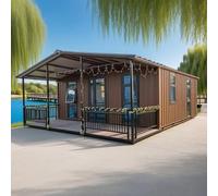 Maison de conteneur mobile préfabriquée pour petite maison, structure modulaire durable, design pliable avec assemblage rapide, espaces de vie maximisés, idéal pour les adultes
