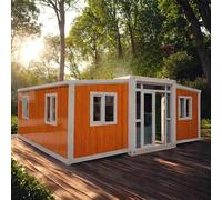 Maison de conteneur mobile rétractable avec structure en acier pour salon temporaire Glamping Resort, jardin, bureau, logement d'urgence, éco-village, camp de surf, retraite