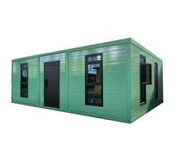 Maison de conteneur pliable de 6,1/9/12,2 m pour jardins - Compact mais spacieux, double couches imperméables et installation rapide en 1 heure | Parfait pour accueillir des invités, des endroits