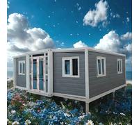 Maison de conteneur pliable personnalisée de 12,2 m pour hôtels, bureaux, magasins, restaurant, bureau, centre commercial, boutiques, maison temporaire, maison de glamping, cabane de jardin