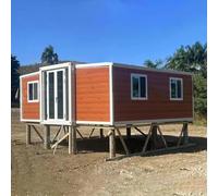 Maison de conteneur portable pliable de 6,1 m et 12,2 m extensible pour | Structure modulaire pratique avec des pièces confortables pour un logement dans le jardin, un hébergement d'invités