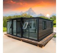 Maison de conteneur préfabriquée de 6 m - Mobil Home lumineux et bien éclairé avec une résistance supérieure au vent et à la pluie | Petite maison extensible pour une vie durable, une maison d'hôtes