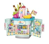 Maison De Crème Glacée - Mini Magasin De Crème Glacée Avec Vue De Rue, Blocs De Construction De Maison, Boutique De Figurines D'amis, Briques D'architecture, Jouets Pour Enfants, Cadeaux