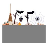 Maison de d'Halloween - Scène miniature - 27 pièces - Jeu de jouets d'horreur miniatures - Mini paysage de jardin d'Halloween, accessoires de maison de pour travaux manuels de bureau