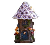 Maison de fée - Adorable Maison de Jardin féerique à éclairage Solaire avec Toit Fleuri, résine LED Miniature résistante aux intempéries.