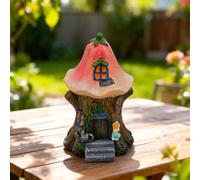 Maison de fée miniature en résine - Décoration de jardin résistante aux intempéries - Décoration de jardin pour cour, pelouse, terrasse, table - Accessoires de village enchanté - 10,9 x 18 cm
