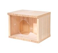 Maison de gerbilles en bois massif | Accessoire de cage créative | Maison pour hamsters, gerbilles, souris et chinchillas | Maison confortable pour ours dorés et petits animaux