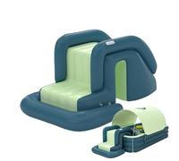 Maison de gonflable - Jeu de toboggan aquatique, zone amusante de la piscine centrale, jeu de lancer de basket-ball, activité de mur d'escalade | Souffleur de jouet d'activité d'aventure aquati