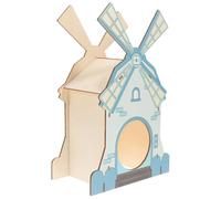 Maison de Hamster Cachette en Bois Bleue pour Petits Animaux Toute L'année | Repos et Sommeil, Résistante à L'usure, Protège les Dents, pour Rat