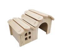 Maison de hamster en bois - Château de gerbillon en bois, maison pour petits animaux, accessoires de cage pour animaux de compagnie, petite villa cachée, centre d'activités pour rongeurs, meubles