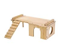 Maison de Hamster Enclos Décoratif en Bois pour Animal de Compagnie avec | Cage Hamster Pour Gerbille Chinchilla Furet Hérisson Animalerie Maison Appartement Dortoir Salon