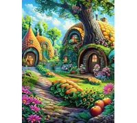 Maison de Hobbit dans Le Jardin de forêt 500 Pièces Puzzle Adolescent en Carton Anti-Déchirure Mythes Conte de fées Difficulté Moyenne Activité Éducative Passe-Temps Petit Prix Pas Cher Premium