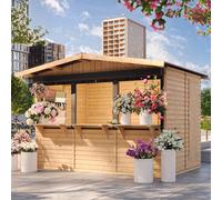 Maison de jardin en bois, étal de marché en bois 263 x 336 cm 6 m² - beige